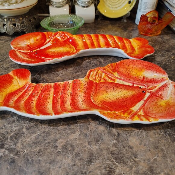 Fitz & Floyd Coastal Critters RETIRED Lobster Dishes Set of Two Nautical Crab - Picture 2 of 12
